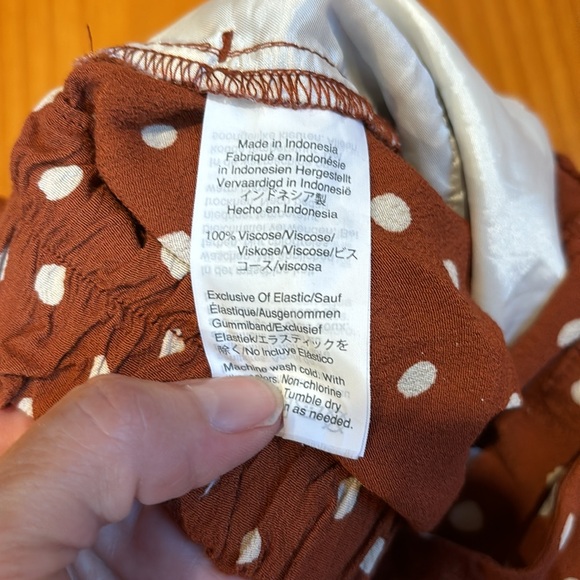 MADEWELL MT Wide Leg Burnt Clay Huston Pull-On Crop Pants Inkspot Dot - Picture 7 of 8